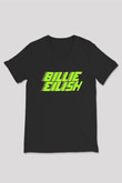 Billie Eilish Baskılı Unisex Siyah V Yaka Tişört - Tshirt