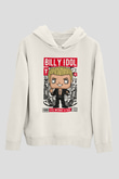 Billy Idol Baskılı Unisex Beyaz Hoodie