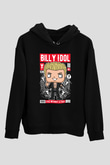 Billy Idol Baskılı Unisex Siyah Hoodie