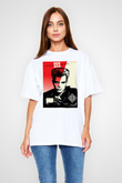 Billy Idol Beyaz Unisex Oversize Tişört T-Shirt
