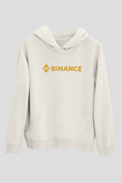 Binance Baskılı Beyaz Unisex Hoodie