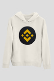 Binance Baskılı Beyaz Unisex Hoodie