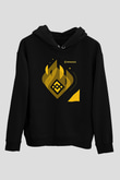 Binance Baskılı Unisex Siyah Hoodie