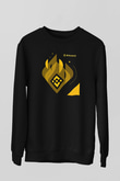Binance Baskılı Unisex Siyah Sweatshirt