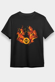 Binance Baskılı Unisex Siyah Tişört - Tshirt