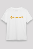 Binance Unisex Baskılı Beyaz Tişört - Tshirt