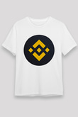 Binance Unisex Baskılı Beyaz Tişört - Tshirt