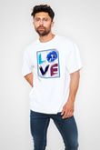 Binicilik Baskılı Unisex Beyaz Oversize Tişört - Tshirt