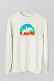 Binicilik Baskılı Unisex Ekru Sweatshirt