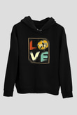 Binicilik - Riding Baskılı Unisex Siyah Hoodie