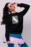 Binicilik - Riding Baskılı Unisex Siyah Sweatshirt