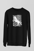 Binicilik - Riding Baskılı Unisex Siyah Sweatshirt