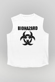 Biohazard Beyaz Unisex Kolsuz Tişört