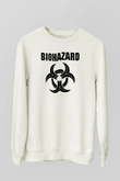 Biohazard Beyaz Unisex Sweatshirt