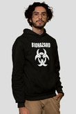 Biohazard Siyah Unisex Kapüşonlu Sweatshirt