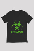 Biohazard Siyah Unisex V Yaka Tişört