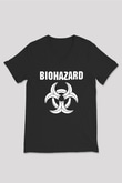 Biohazard Siyah Unisex V Yaka Tişört T-Shirt