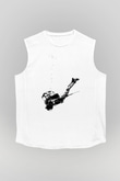 Bioshock James Baskılı Beyaz Unisex Kolsuz Tişört - Tshirt