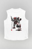 Bioshock James Baskılı Beyaz Unisex Kolsuz Tişört - Tshirt