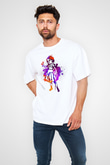 Bioshock James Baskılı Beyaz Unisex Oversize Tişört - Tshirt