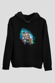 Bioshock James Baskılı Unisex Siyah Kapüşonlu Sweatshirt