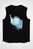 Bioshock James Baskılı Unisex Siyah Kolsuz Tişört - Tshirt