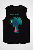 Bioshock James Baskılı Unisex Siyah Kolsuz Tişört - Tshirt