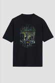 Bioshock James Baskılı Unisex Siyah Oversize Tişört - Tshirt