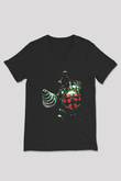 Bioshock James Baskılı Unisex Siyah V Yaka Tişört - Tshirt