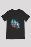 Bioshock James Baskılı Unisex Siyah V Yaka Tişört - Tshirt