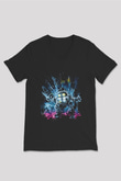 Bioshock James Baskılı Unisex Siyah V Yaka Tişört - Tshirt