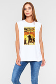 Bir Zamanlar Batıda (Once Upon a Time in the West) Baskılı Beyaz Kolsuz Tişört