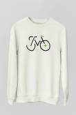 Bisiklet Beyaz Unisex Sweatshirt