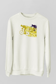 Bisiklet Beyaz Unisex Sweatshirt