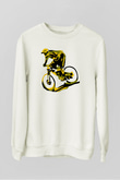 Bisiklet Beyaz Unisex Sweatshirt