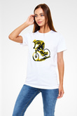 Bisiklet Beyaz Unisex Tişört T-Shirt - TişörtFabrikası
