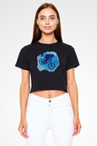 Bisiklet Siyah  Crop Top Tişört