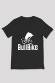 Bisiklet Siyah Unisex V Yaka Tişört