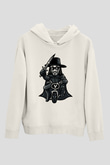 Bisikletçi Vendetta Baskılı Unisex Beyaz Hoodie