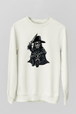 Bisikletçi Vendetta Baskılı Unisex Beyaz Sweatshirt
