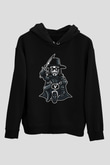 Bisikletçi Vendetta Baskılı Unisex Siyah Hoodie