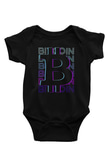 Bitcoin Baskılı Unisex Siyah Bebek Body - Zıbın