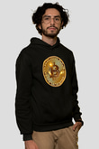 Bitcoin Baskılı Unisex Siyah Hoodie