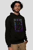 Bitcoin Baskılı Unisex Siyah Hoodie