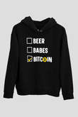 Bitcoin Baskılı Unisex Siyah Hoodie