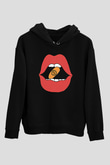 Bitcoin Baskılı Unisex Siyah Hoodie