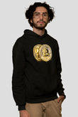 Bitcoin Baskılı Unisex Siyah Hoodie