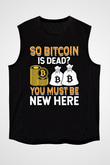 Bitcoin Baskılı Unisex Siyah Kolsuz Tişört - Tshirt