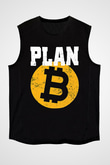 Bitcoin Baskılı Unisex Siyah Kolsuz Tişört - Tshirt