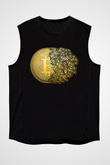 Bitcoin Baskılı Unisex Siyah Kolsuz Tişört - Tshirt